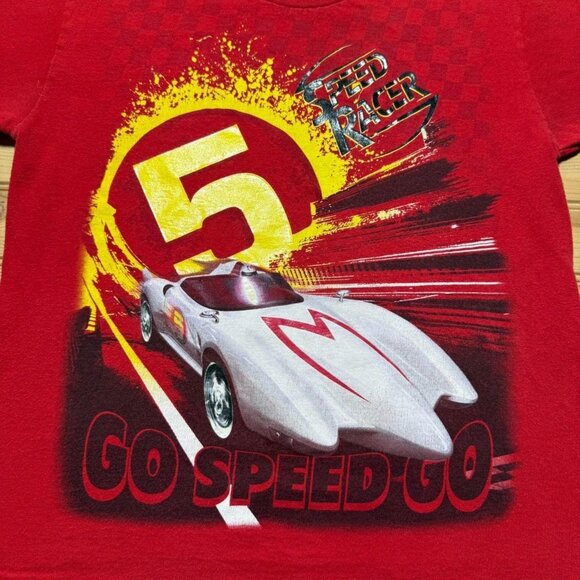 Y2K Speed Racer Mach 5 Go Speed Go Cartoon Anime Movie Promo Shirt Youth Size 18 - Picture 2 of 8